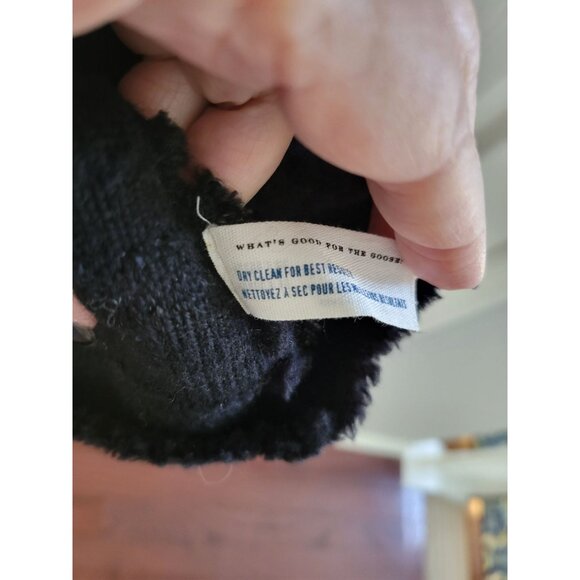 Leifsdottir Anthropologie Black dress size Large fur trim bodycon - Picture 8 of 9